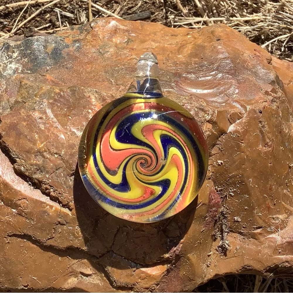 Hand blown glass pendant